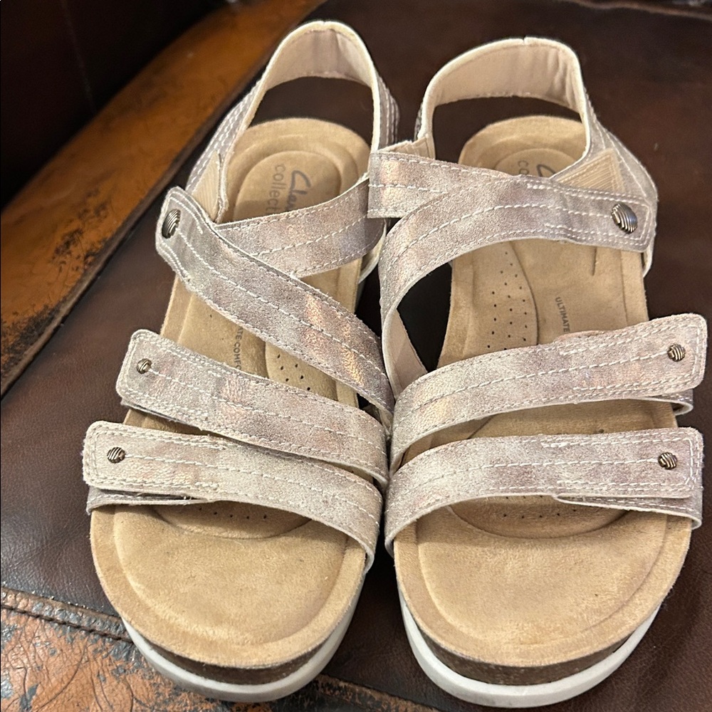 Clarks Beige Strappy Sandals